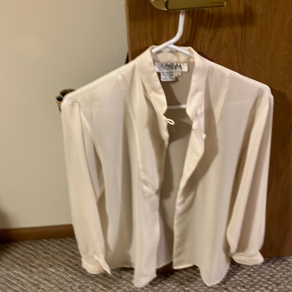 Beige blouse, petite, Options by Lord West